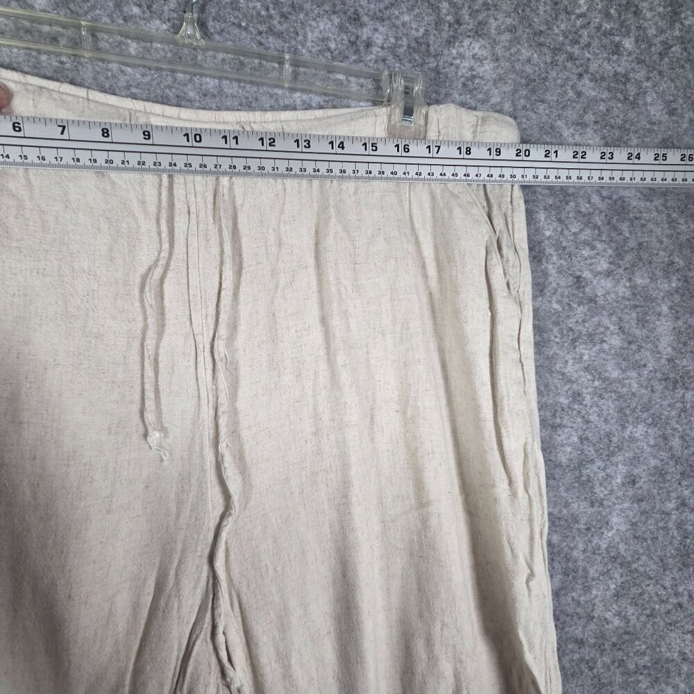 American Eagle Women's Linen Pants Beige Tan Elastic waistband Relaxed Size XXL - Picture 3 of 9